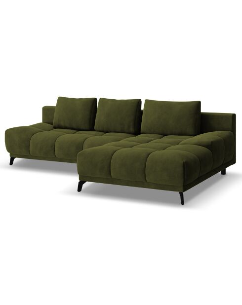 Canapé d'angle Droit Convertible avec Coffre Cirrus 5 Places vert - 290x182x90 cm